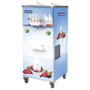 Üç Kollu Dondurma Ve Donmuş Yoğurt Makinesi, Pompalı, Karıştırıcılı, 2x11 Lt