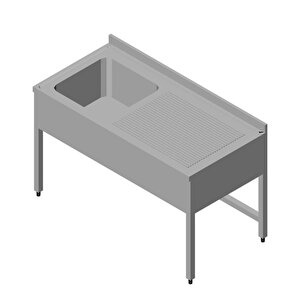 Evyeli Tezgah, 1g/1d, Sağ 3 Perdeli, 100x70 Cm