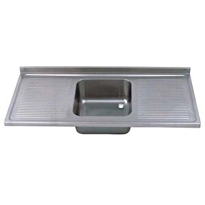 Tablalı Evye, Tek Goz Çift Damlalıklı, 140x60 Cm