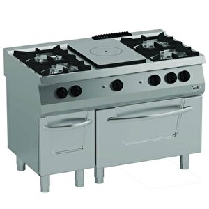 700 Seri Gazlı Fırınlı Kuzine, 6 Gözlü Gazlı Ocak, 120x70x85 Cm, Osogf 12070 Lp