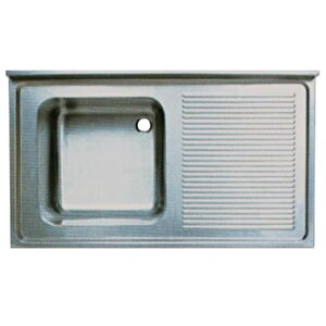 Tablalı Evye, Tek Göz Sağ Damlalıklı, 100x70 Cm