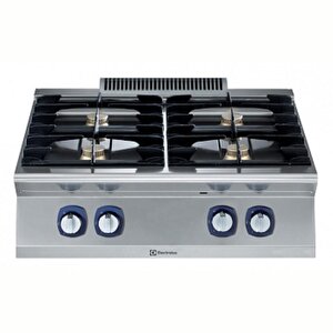 Electrolux Professional Endüstriyel 4 Açık Ateşli Gazlı Set Üstü Ocak, Her Brulör 5,5 Kw, Derinlik 730 Mm - 800 Mm E7gcgh4c00