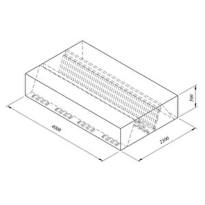 Kutu Tipi Çift Cidarlı Filtreli Orta Tip Davlumbaz, 400x250 Cm