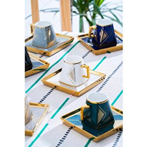 Hxf-08425 Rosemary 6'lı Kahve Fincan Takımı Karışık Renk