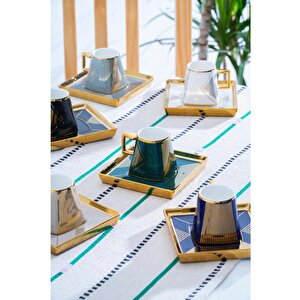 Hxf-08425 Rosemary 6'lı Kahve Fincan Takımı Karışık Renk