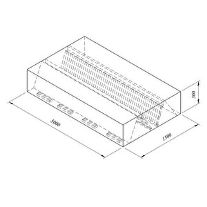Kutu Tipi Çift Cidarlı Filtreli Orta Tip Davlumbaz, 500x150 Cm