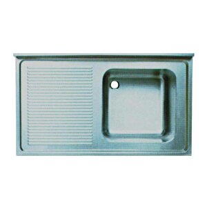 Tablalı Evye Tek Göz Sol Damlalıklı, 100x60 Cm