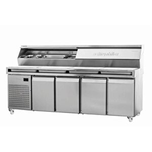 4 Kapılı Pizza Hazırlık Dolabı, 240x80 Cm