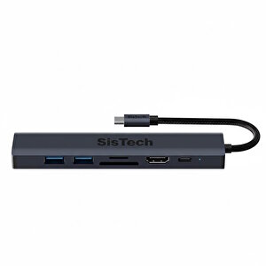 Ally Byl-2303 7 In 1 Dönüştürücü Çoğaltıcı Hub - Type-c To 1000mbps Ethernet 4k Hdmi Usb 3.0 Pd100w Sd-tf Cards