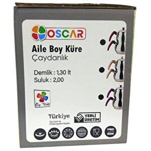 Yonca Oscar Küre Aile Boy Çelik Çaydanlık Kırmızı