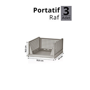 Mithra Life 3 Lü Kayar Raf Organizer – Bej Rengi Dolap İçi Kıyafet, Aksesuar Düzenleyici Mit1259