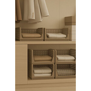 Mithra Life 3 Lü Kayar Raf Organizer – Bej Rengi Dolap İçi Kıyafet, Aksesuar Düzenleyici Mit1259