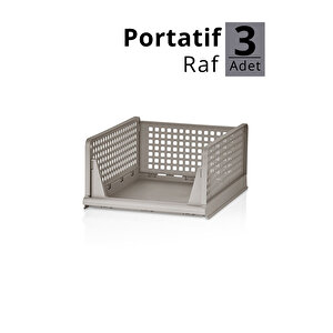 Mithra Life 3 Lü Kayar Raf Organizer – Bej Rengi Dolap İçi Kıyafet, Aksesuar Düzenleyici Mit1259