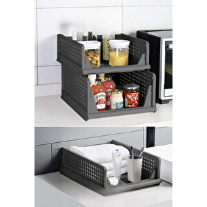 Mithra Life 6 Lı Kayar Raf Organizer – Gri Dolap İçi Kıyafet, Aksesuar Düzenleyici Mit1264