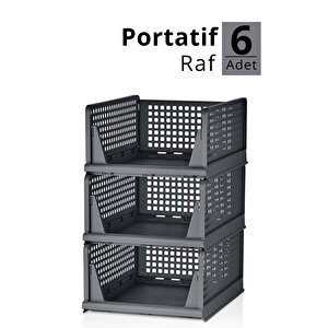 Mithra Life 6 Lı Kayar Raf Organizer – Gri Dolap İçi Kıyafet, Aksesuar Düzenleyici Mit1264