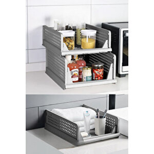 Mithra Life 6 Lı Kayar Raf Organizer – Gri Dolap İçi Kıyafet, Aksesuar Düzenleyici Mit1264