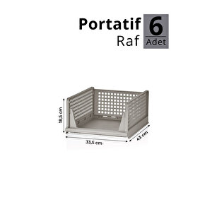 Mithra Life 6 Lı Kayar Raf Organizer – Bej Rengi Dolap İçi Kıyafet, Aksesuar Düzenleyici Mit1260