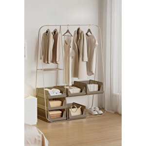 Mithra Life 6 Lı Kayar Raf Organizer – Bej Rengi Dolap İçi Kıyafet, Aksesuar Düzenleyici Mit1260