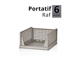 Mithra Life 6 Lı Kayar Raf Organizer – Bej Rengi Dolap İçi Kıyafet, Aksesuar Düzenleyici Mit1260