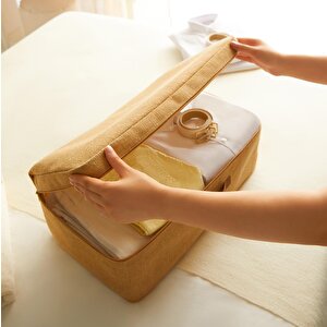 3'lü Jüt Baza Altı Hurç Set 1 Adet 52 X 28 X 21 / 2 Adet 62 X 46 X 22 Cm