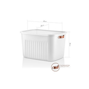 3 Lü 3 Renkli 20 Lt Mega Çok Amaçlı Kapaklı Organizer Saklama Kabı Kutu Mit1267