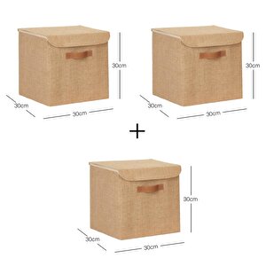 Ocean Home Textile 3'lü Jüt Kapaklı Kutu Set