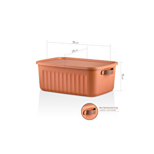 3 Lü 3 Renkli 10 Lt Çok Amaçlı Kapaklı Organizer Saklama Kabı Kutu Mit1265