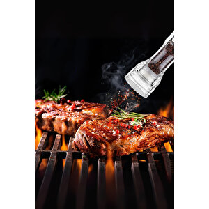 Mithra Life 2 Li Büyük Boy 20 Cm Akrilik Şeffaf Tuz Karabiber Şef Değirmeni Öğütücü Mit1257