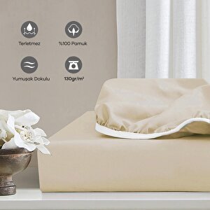 | Jersey | %100 Pamuk Çift Kişilik 140 X 200 Lastikli Çarşaf Ekru