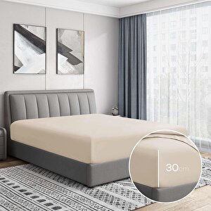 | Jersey | %100 Pamuk Çift Kişilik 140 X 200 Lastikli Çarşaf Ekru