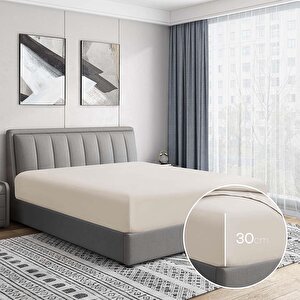| Jersey | %100 Pamuk Çift Kişilik 140 X 200 Lastikli Çarşaf 1060 Bej