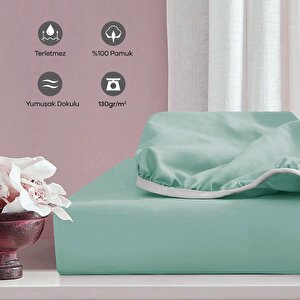 | Jersey | %100 Pamuk Çift Kişilik 140 X 200 Lastikli Çarşaf Su Yeşili