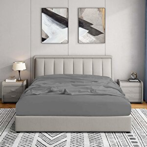 | Jersey | %100 Pamuk Çift Kişilik 140 X 200 Lastikli Çarşaf 4253 Gri