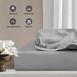 | Jersey | %100 Pamuk Çift Kişilik 140 X 200 Lastikli Çarşaf 4253 Gri
