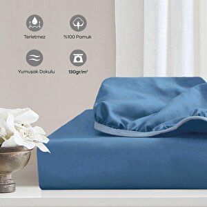 | Jersey | %100 Pamuk Çift Kişilik 140 X 200 Lastikli Çarşaf İndigo