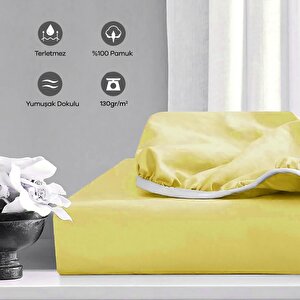 | Jersey | %100 Pamuk Çift Kişilik 140 X 200 Lastikli Çarşaf 1201 Açık Sarı