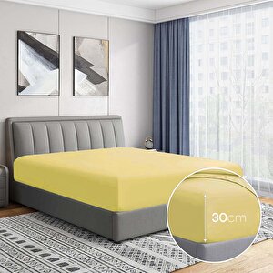 | Jersey | %100 Pamuk Çift Kişilik 140 X 200 Lastikli Çarşaf 1201 Açık Sarı