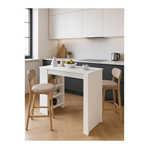 Bornova Bar Masası Mutfak Adası Mutfak Masası Beyaz