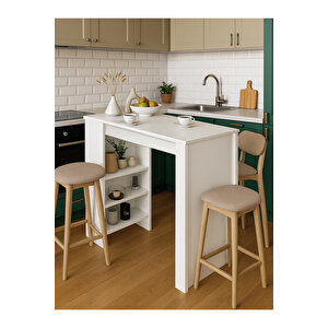 Bornova Bar Masası Mutfak Adası Mutfak Masası Beyaz
