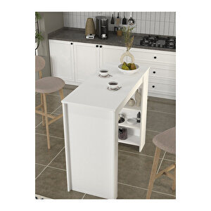 Bornova Bar Masası Mutfak Adası Mutfak Masası Beyaz