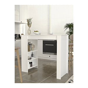 Bornova Bar Masası Mutfak Adası Mutfak Masası Beyaz