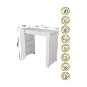 Bornova Bar Masası Mutfak Adası Mutfak Masası Beyaz