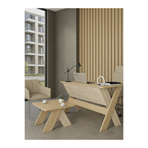 Sora Ofis Takımı Ofis Masa Ve Sehpa Seti Rota - Traverten