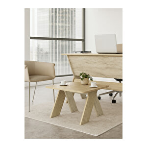 Sora Ofis Takımı Ofis Masa Ve Sehpa Seti Rota - Traverten