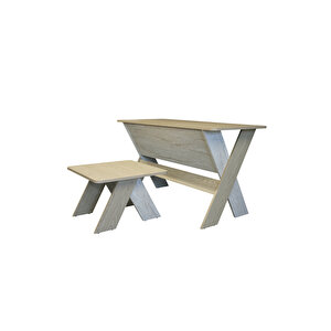 Sora Ofis Takımı Ofis Masa Ve Sehpa Seti Rota - Traverten