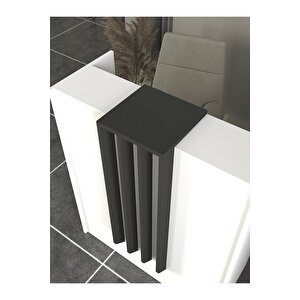 Hola Karşılama Bankosu 90 cm – Beyaz - Antrasit - Ofis Kasa Resepsiyon Masası Veya Banko