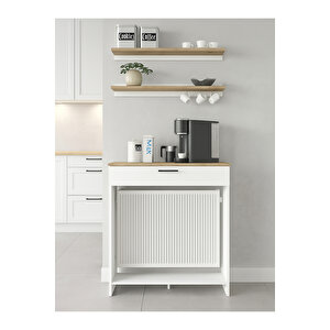 Solana Petek Üstü Kahve Köşesi Dresuar Çok Amaçlı Raf - 90 Cm