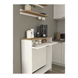 Solana Petek Üstü Kahve Köşesi Dresuar Çok Amaçlı Raf - 90 Cm