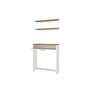 Solana Petek Üstü Kahve Köşesi Dresuar Çok Amaçlı Raf - 90 Cm