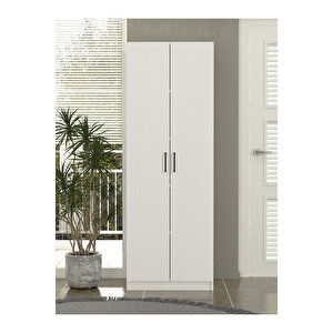 Tuco 2 Kapaklı 5 Raflı Mutfak Dolabı Çok Amaçlı Dolap Kiler Dolabı Beyaz